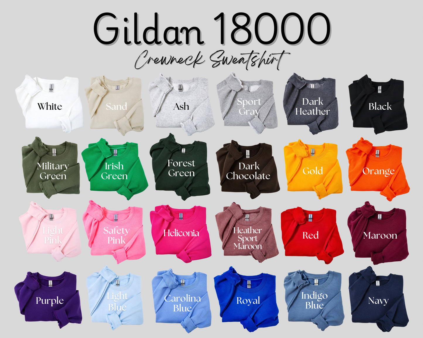 Crew Neck Sweatshirts - Adult